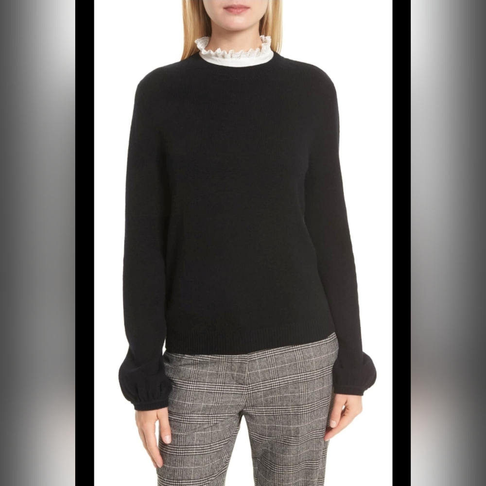Joie Women's Affie Wool & Cashmere Lace Trim Layered Knit Sweater Size S - Picture 2 of 15